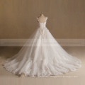 New Arrivals Princess Hand Made Flowers & Beads Ball Gown Wedding Dress Long Train